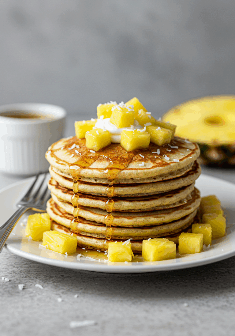 Pancakes à l'ananas et coco