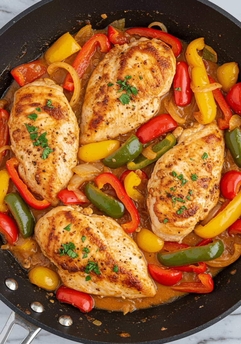 Poulet crémeux aux poivrons rouges rôtis