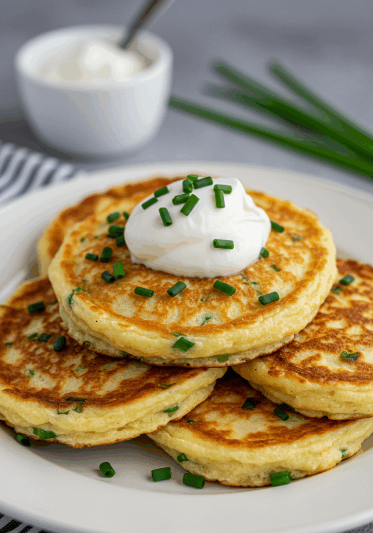 Pancakes au fromage et ciboulette