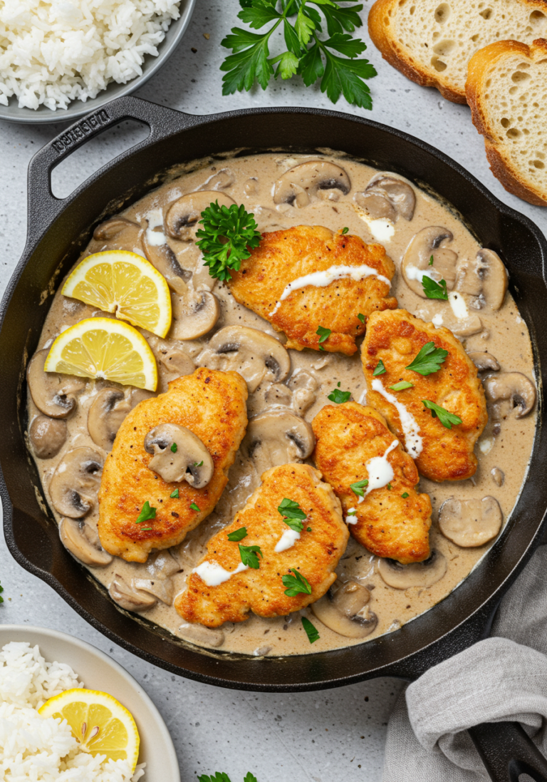 Stroganoff de Poulet aux Champignons