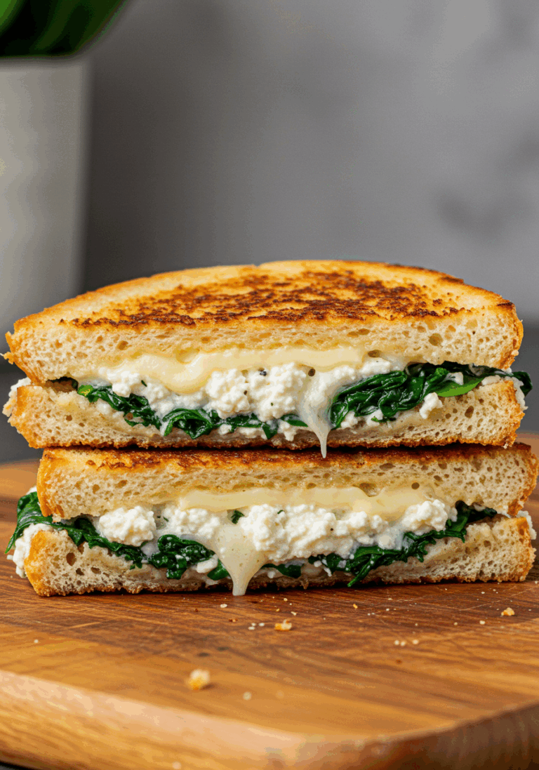 Sandwich Grillé à la Feta et Épinards