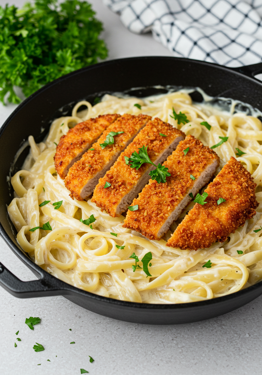 Poulet Crispy & Tagliatelle Alfredo