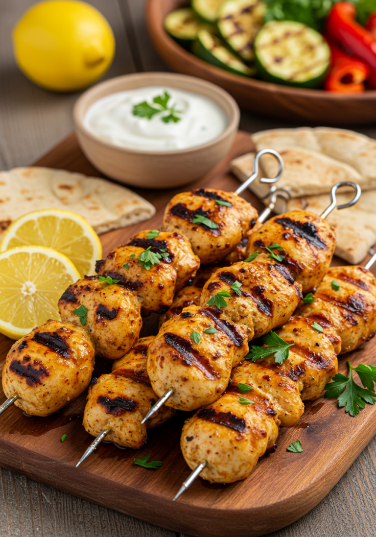 Brochettes de poulet au paprika et moutarde
