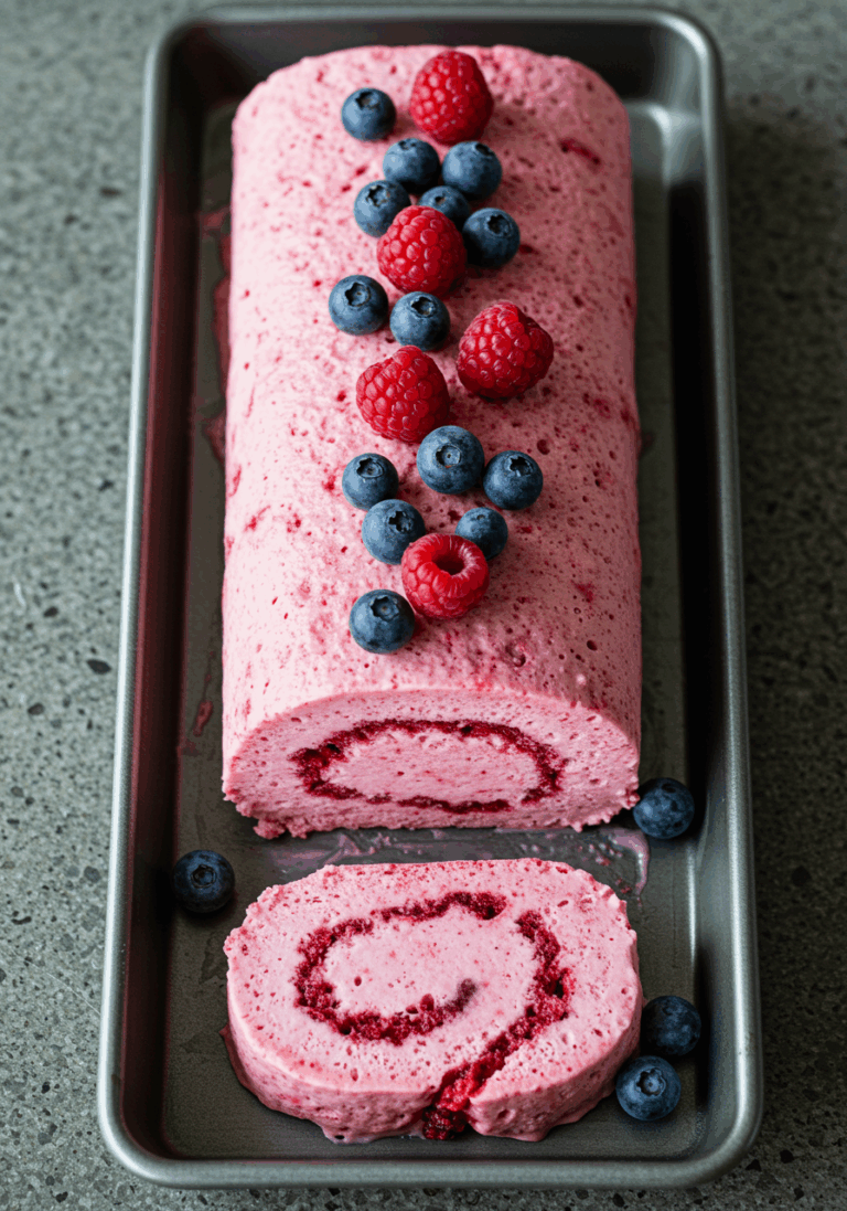 Bûche glacée fruits rouges au lait d'amandes
