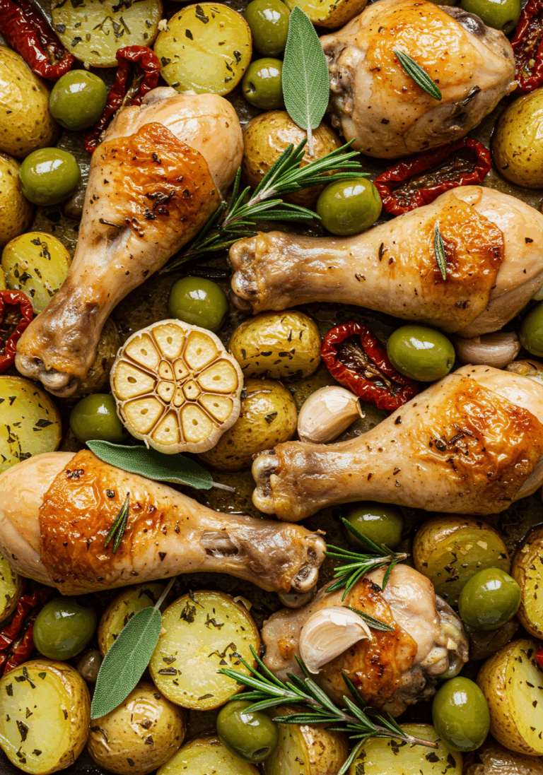 Poulet à l’italienne et pommes de terre au four