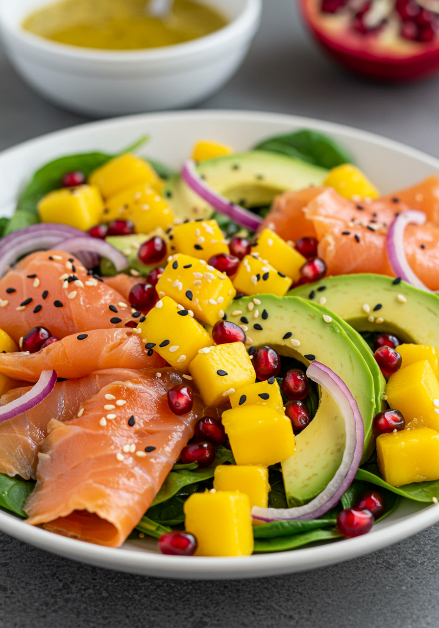 Salade de Saumon Fumé Mangue et Avocat