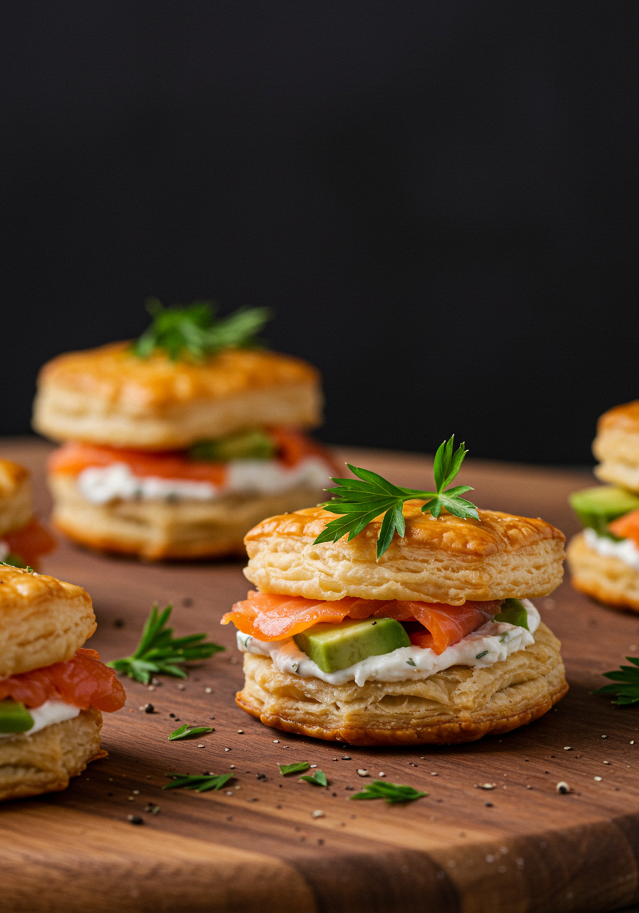Feuilletés apéritif saumon-avocat