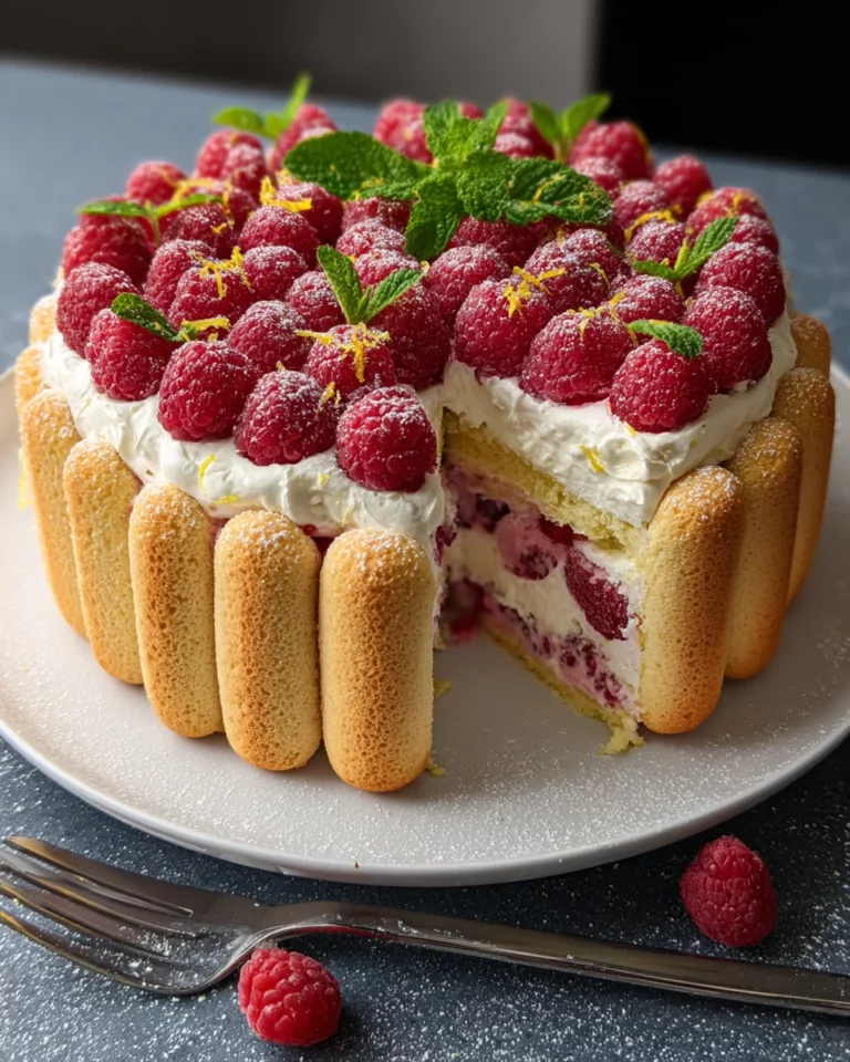 Charlotte framboises sans cuisson