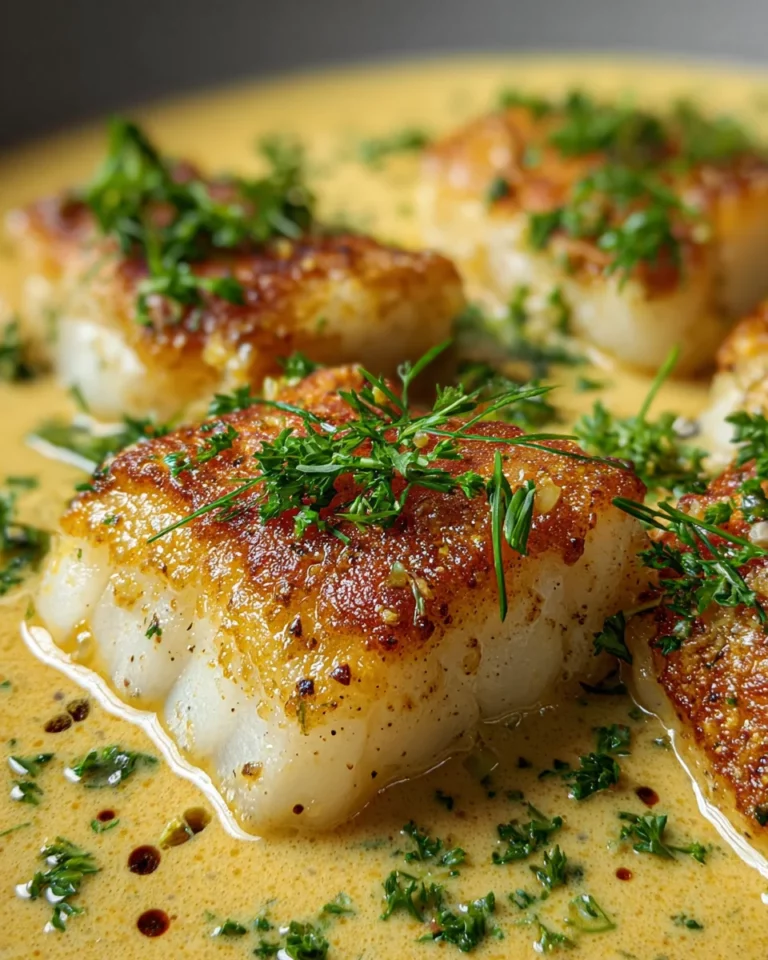 Filets de Cabillaud en Sauce Crémeuse à la Moutarde