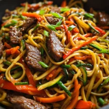 Recette de nouilles chinoises au bœuf et légumes