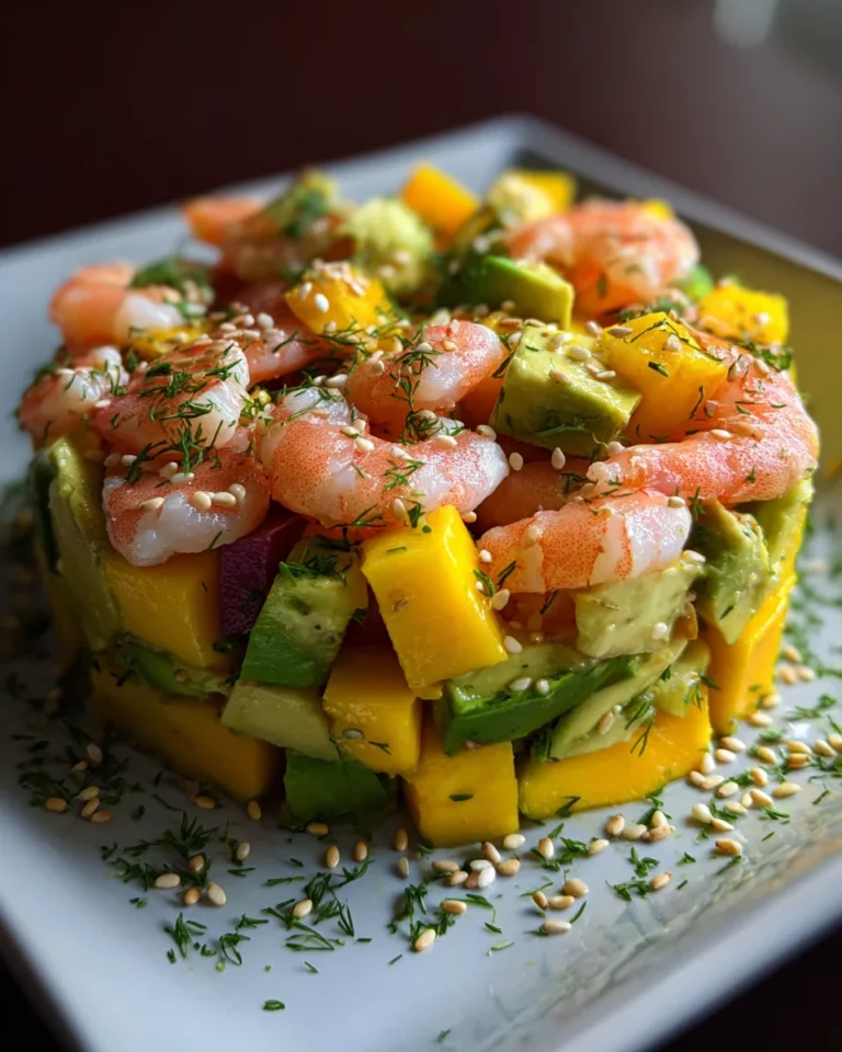 Tartare de crevettes, avocat et mangue