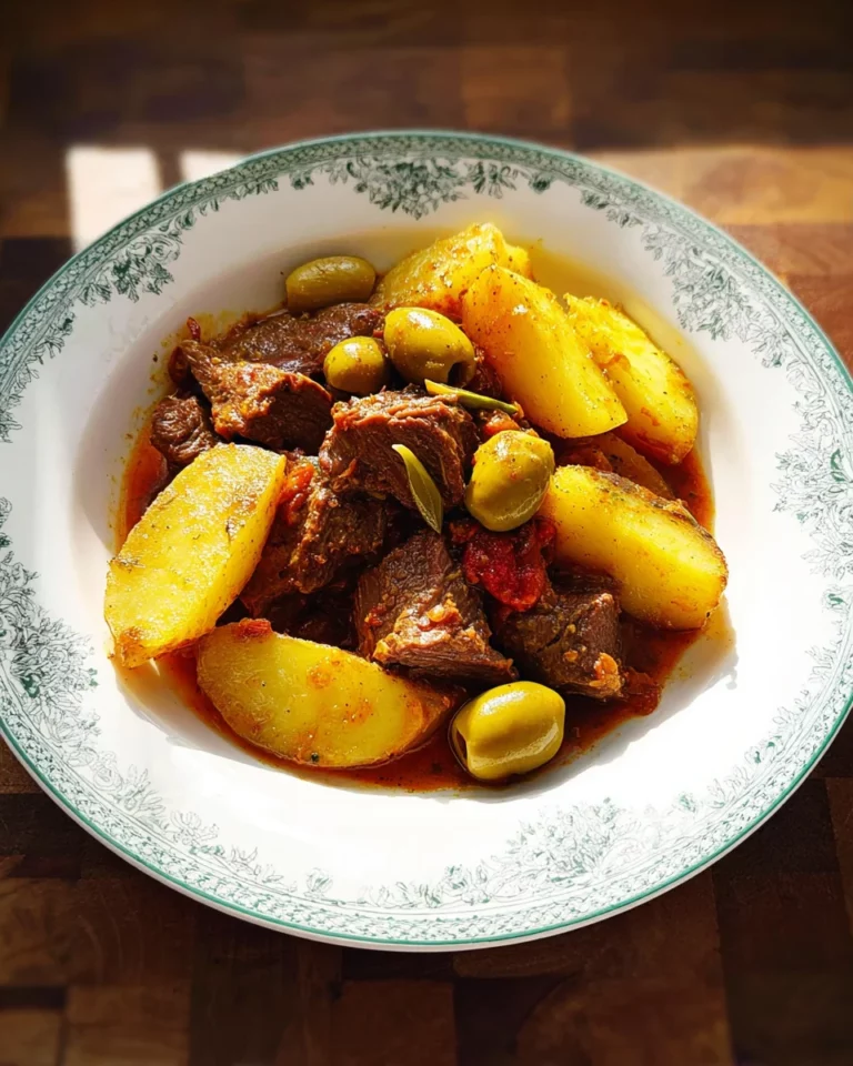 Bœuf mijoté aux pommes de terre et aux olives