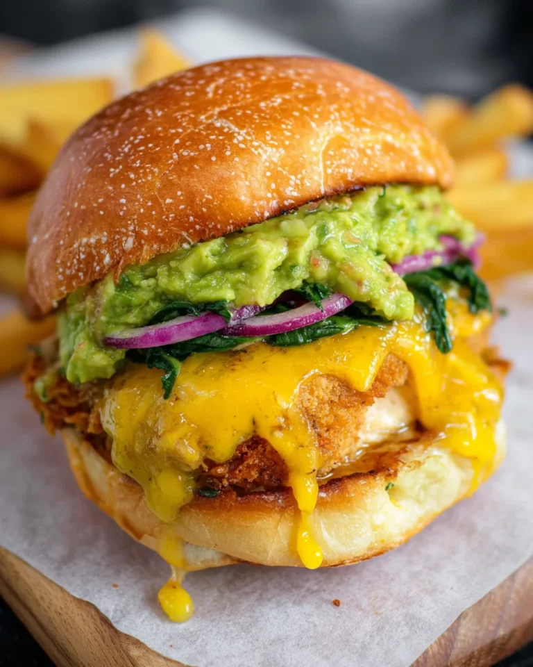Burger poulet avocat