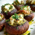 Champignons farcis au four