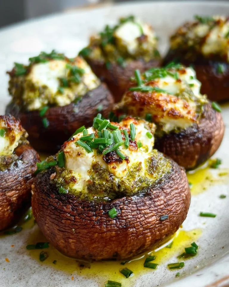 Champignons farcis au four