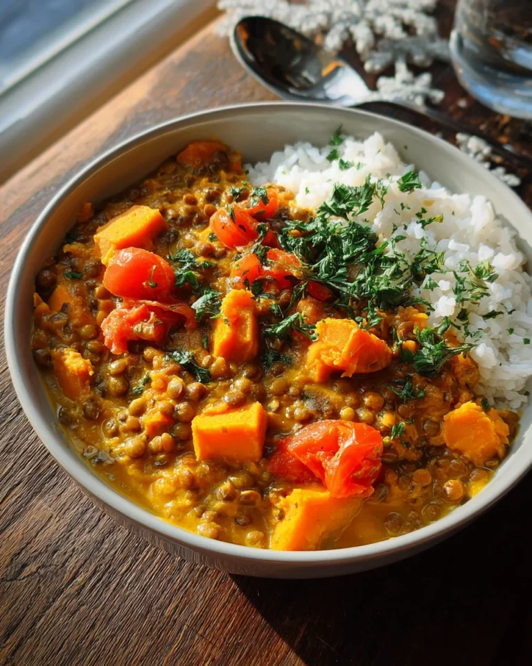 Curry de patates douces aux lentilles