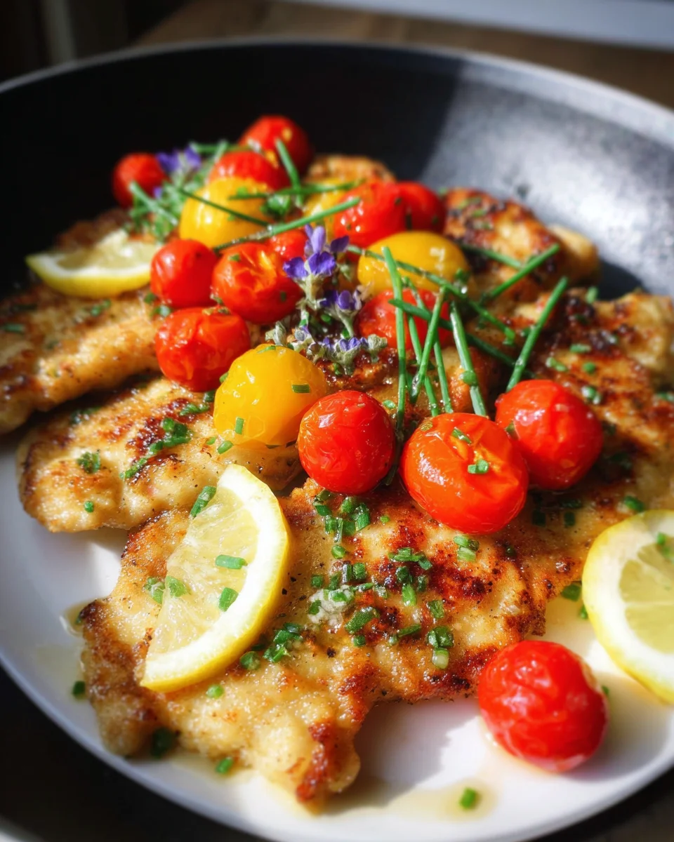 Escalopes de poulet aux tomates cerises