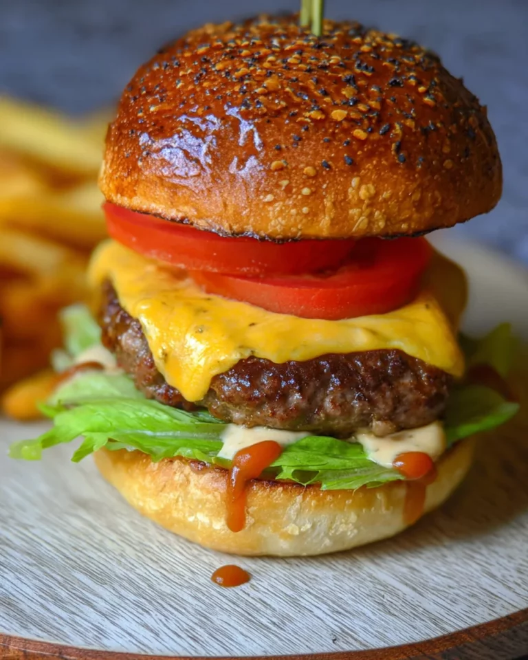 Hamburger maison au bun au levain