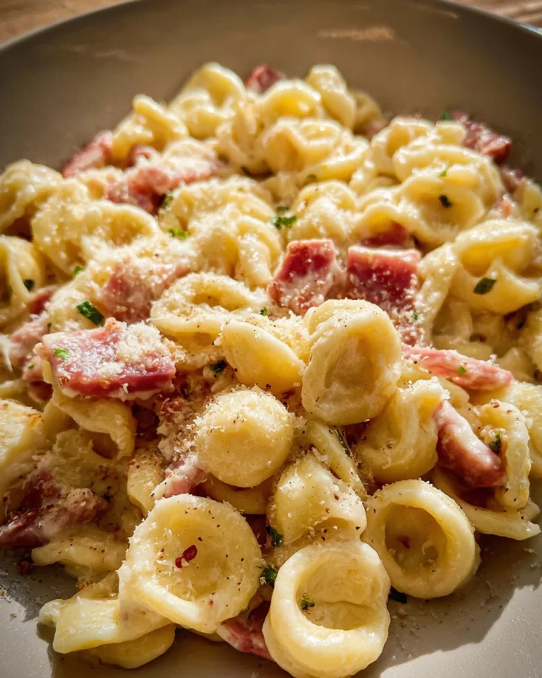 Orecchiette au jambon et parmesan