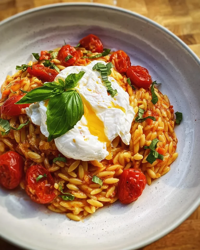 Orzo à la tomate et burrata