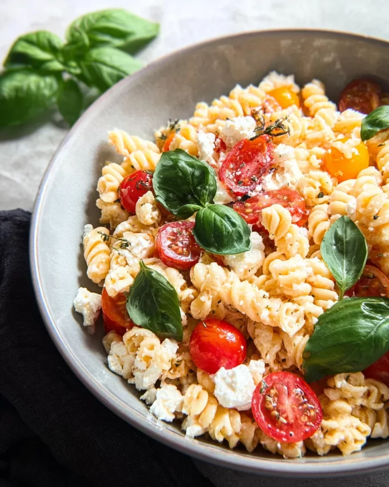 Pâte fusilli feta et tomate