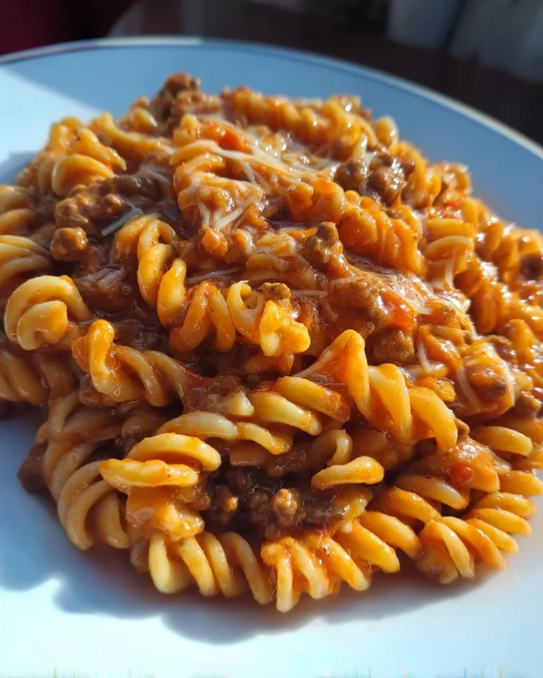 Pâtes crémeuses au boeuf haché