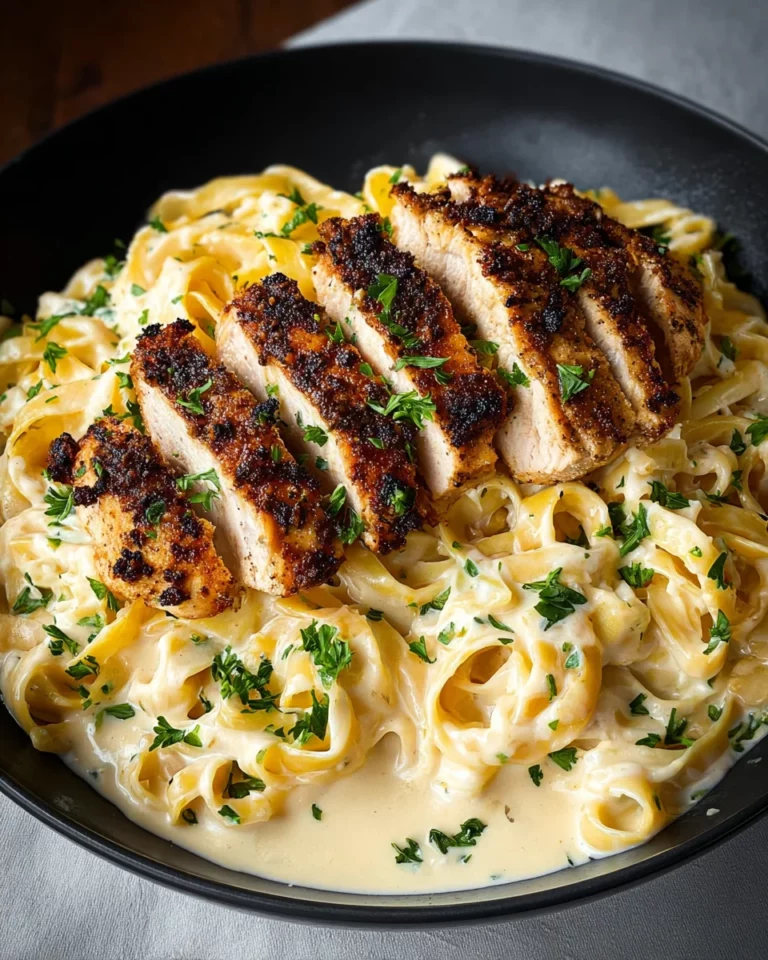 Poulet grillé et pâtes Alfredo