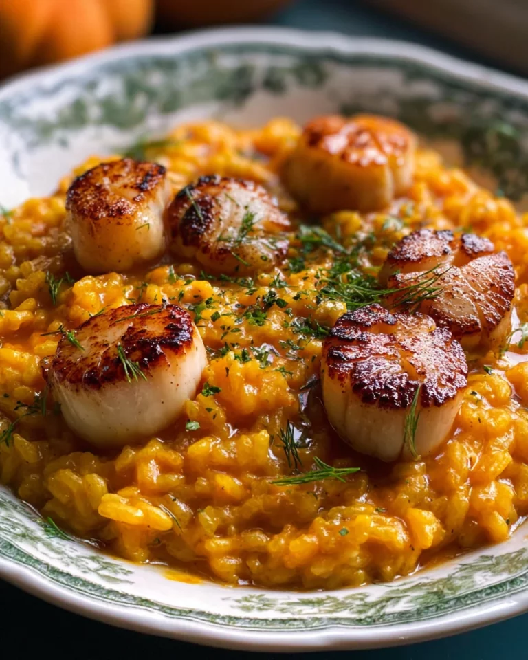Risotto au potimarron et noix de Saint-Jacques