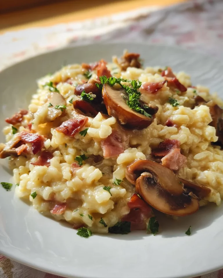 Risotto champignons lardons