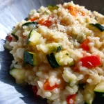 Risotto courgette poivron