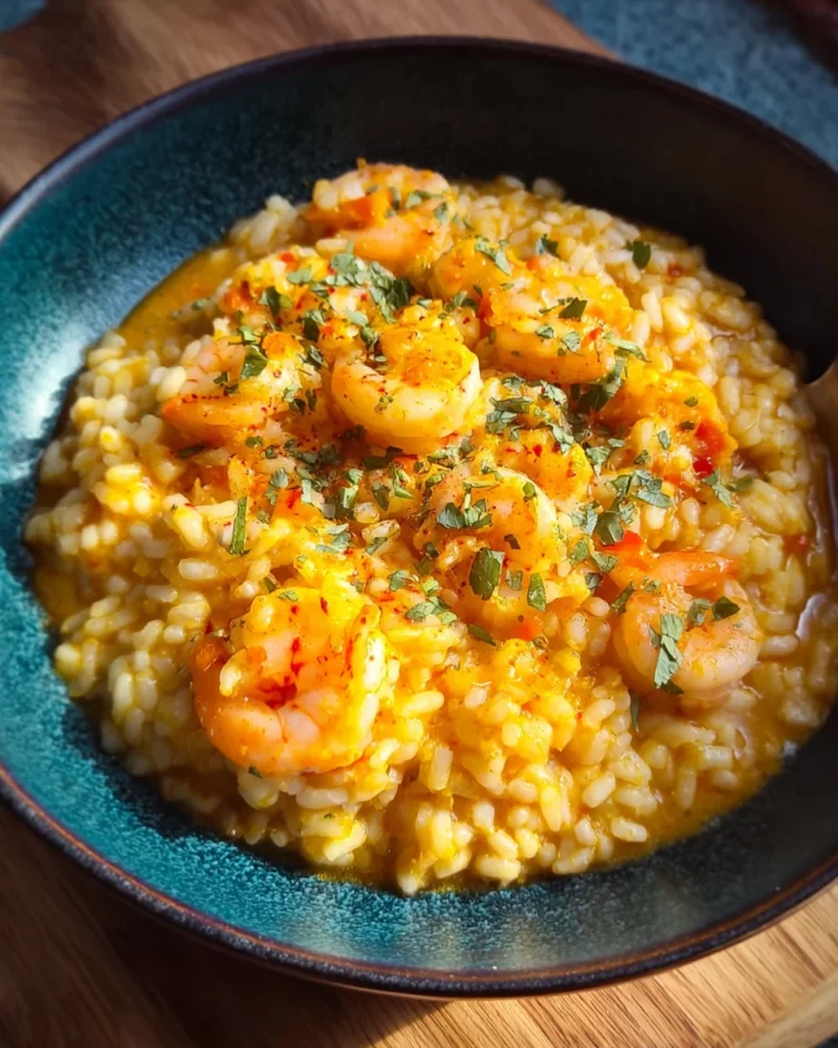 Risotto crevettes coco curry