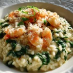 Risotto gambas épinards