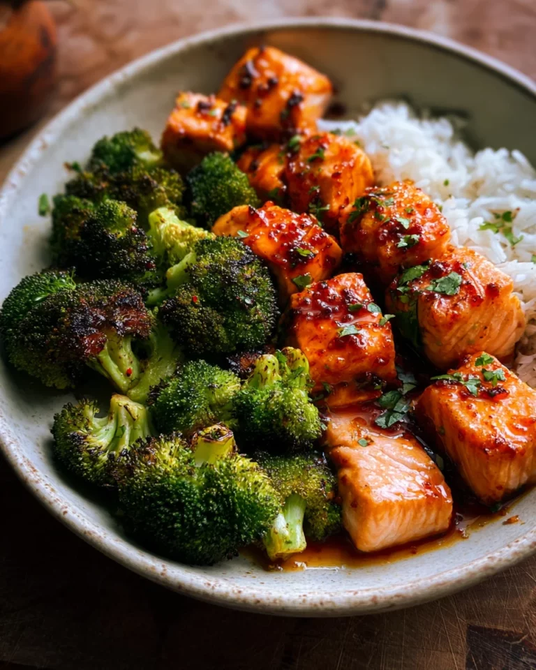 Saumon épicé au miel et brocolis grillés