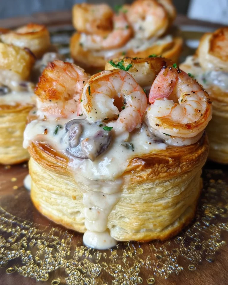 Vol-au-vent au noix de saint-jacques, crevettes et maroilles